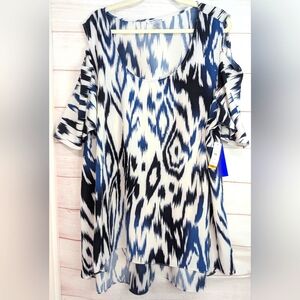 Nwt NYGARD Plus Size  cold Shoulder Flowy Blouse Size 3X
